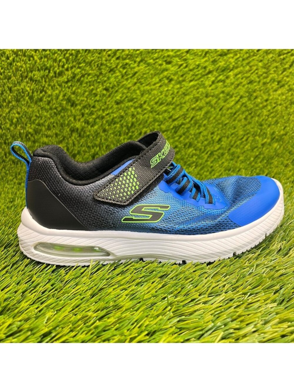 Skechers Microspec Max Advance Boys Size 1Y Blue Athletic Running Shoes Sneakers